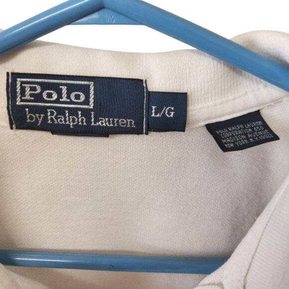 Polo by Ralph Lauren White Cotton Polo Shirt - Size L - Picture 2 of 4